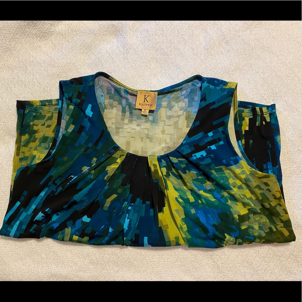 Kasper mosaic blue/green/yellow tank top